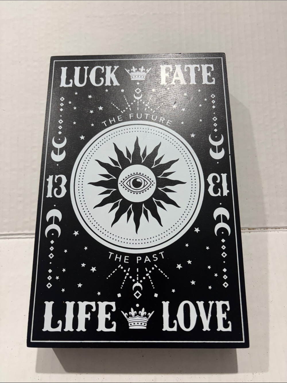 Luck Fate Life Love Black Wall Art Sign